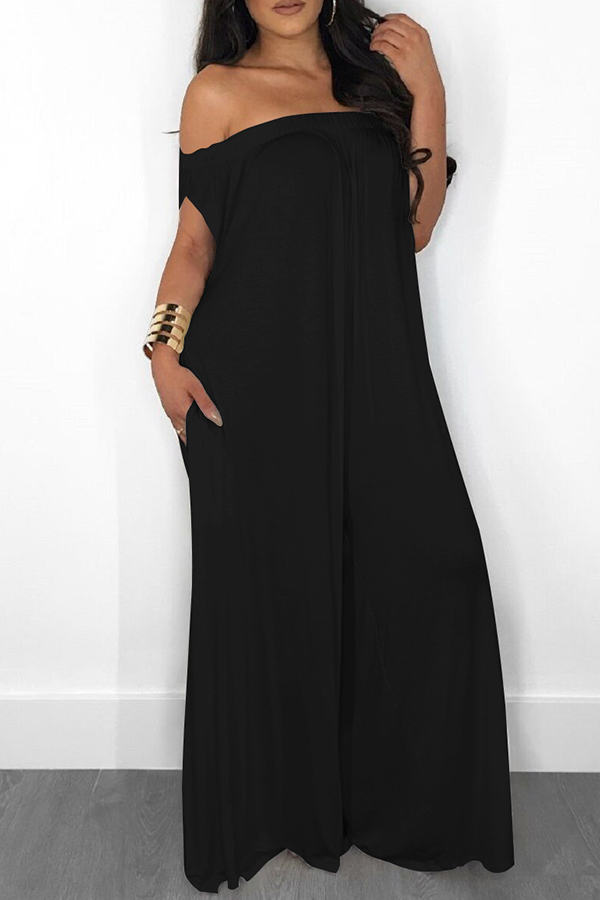 

Lovely Casual Loose Black One-piece Jumpsuit