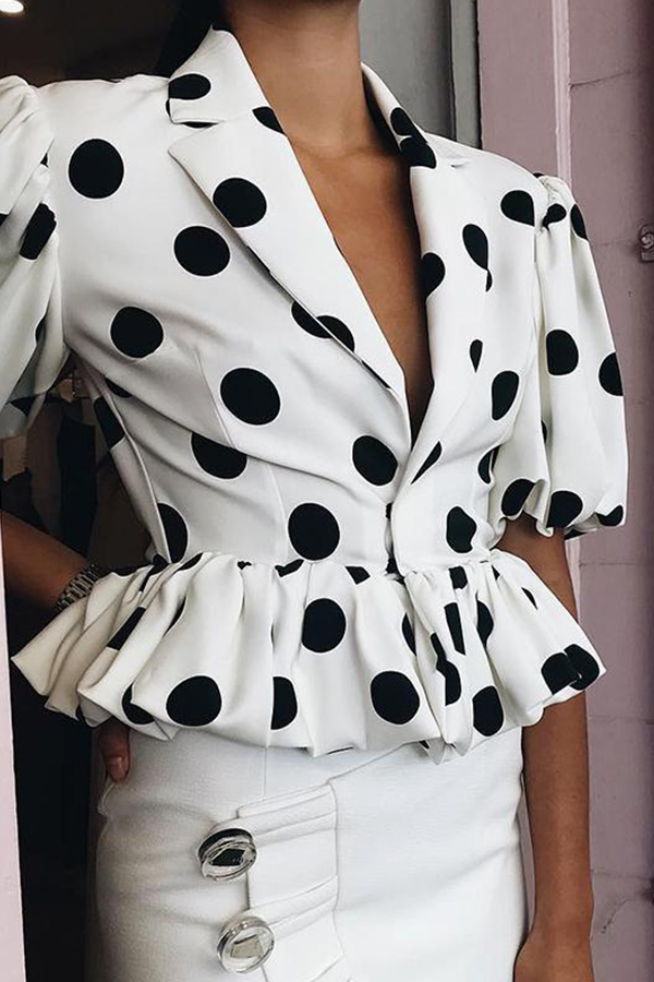 

Lovely Dots Printed White Cotton Jacket