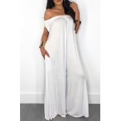 Lovely Casual Loose White One-piece Jumpsuit