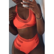 Lovely Sexy Hollow-out Jacinth Two-piece Swimwear