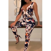 Lovely Sexy Printed Skinny Multicolor One-piece Ju