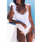 Lovely Sexy Three-dimensional Lace White One-piece