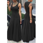 Lovely Casual Tank Sleeveless Black Ankle Length D