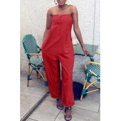 Lovely Off The Shoulder Red One-piece Jumpsuits