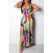 Lovely Women s Printed Spaghetti Strap Pink Dress