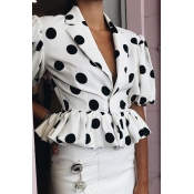 Lovely Dots Printed White Cotton Jacket