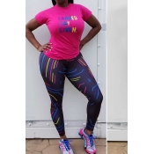 Lovely Casual Letter Printed Two-piece Pants Set