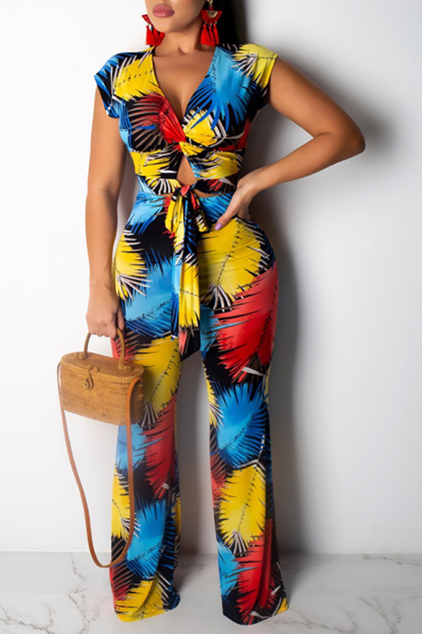 

Lovely Casual Printed Blue Two-piece Pants Set