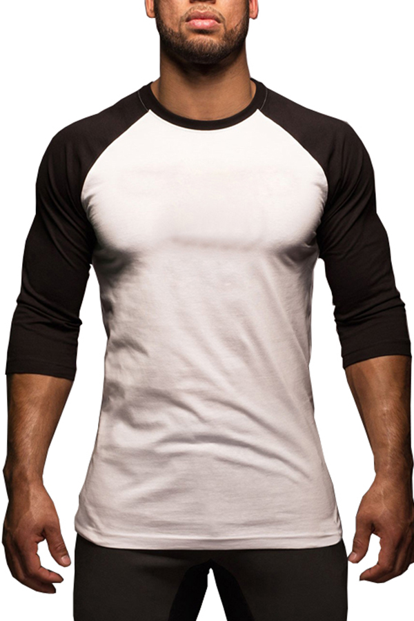Lovely Casual Patchwork Black T-shirt