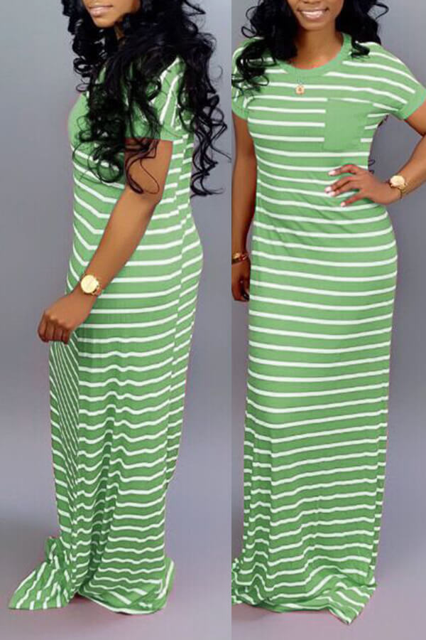 casual striped maxi dress