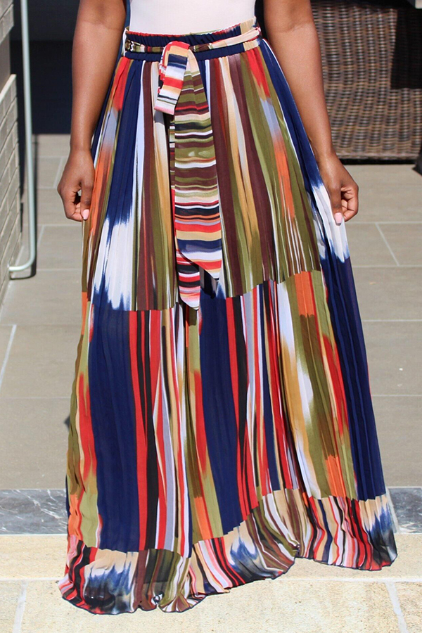 Lovely Sweet Printed Chiffon Floor Length A Line Skirt