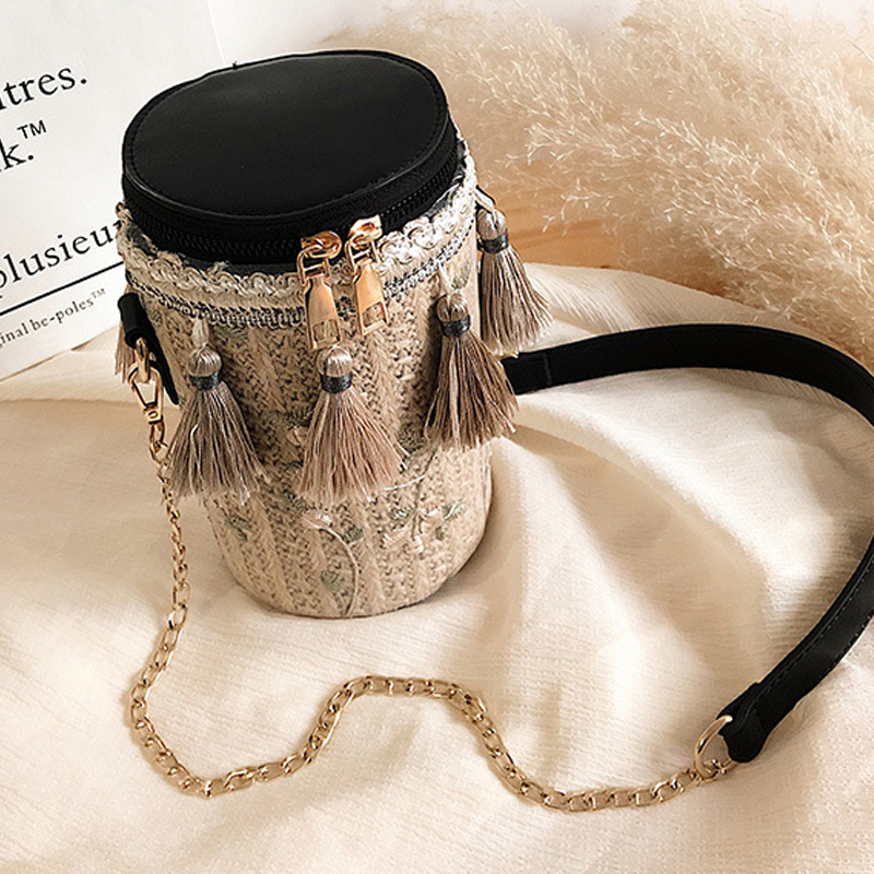 

Lovely Casual Tassel Design Black Crossbody Bag