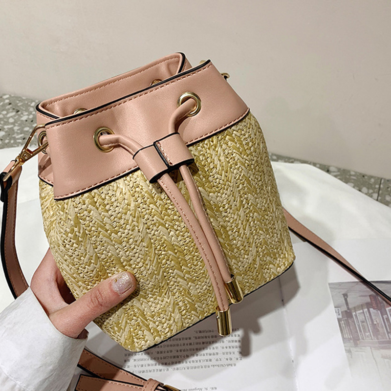 

Lovely Casual Weaving Design Light Pink Crossbody Bag