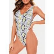 Lovely Sexy Snakeskin Printed One-piece Swimwear