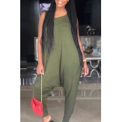 Lovely Casual Green One-piece Jumpsuit