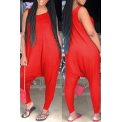 Lovely Casual Red One-piece Jumpsuit