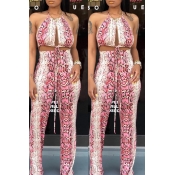 Lovely Sexy Halter Neck Snakeskin Grain Printed Pi