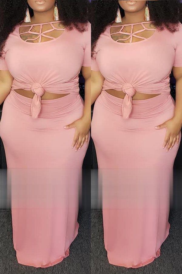 light pink two piece outfit