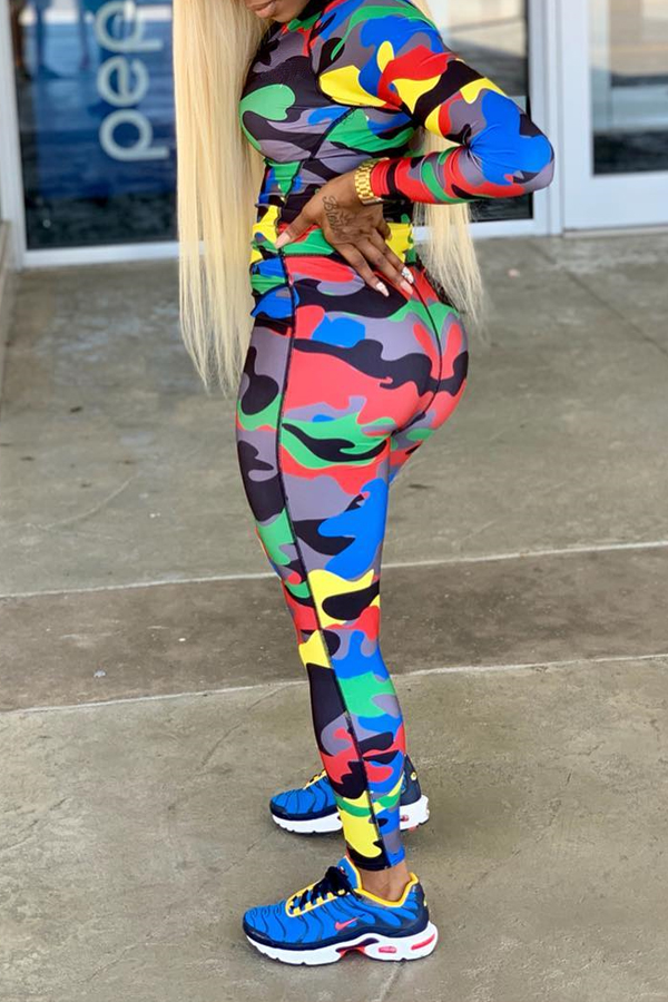 multicolor camouflage jumpsuit