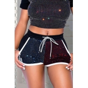 Lovely Casual Rhinestone Decoration Red Shorts