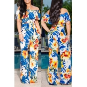 Lovely Stylish Floral Printed Yellow One-piece Jum