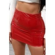 Lovely Trendy Skinny Straight Red Mini Skirts