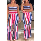 Lovely Stylish Off The Shoulder Striped Printed Ro