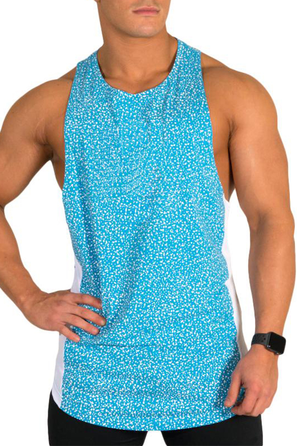 

Lovely Casual Printed Blue Vest