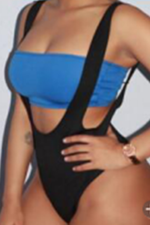 Lovely Off The Shoulder Hollow-out Royalblue Two-piece Swimwear