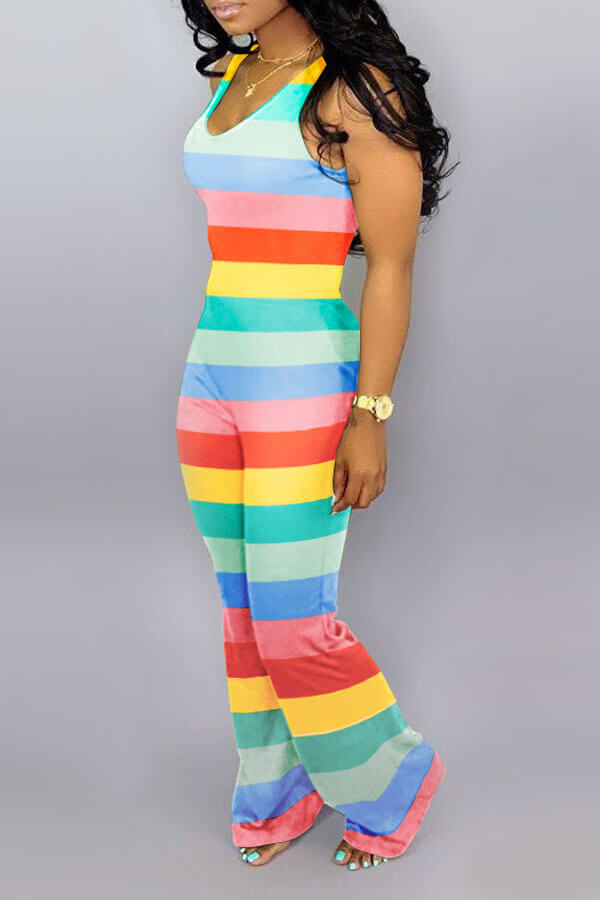 

Lovely Casual Striped Multicolor One-piece Jumpsuit, Multi