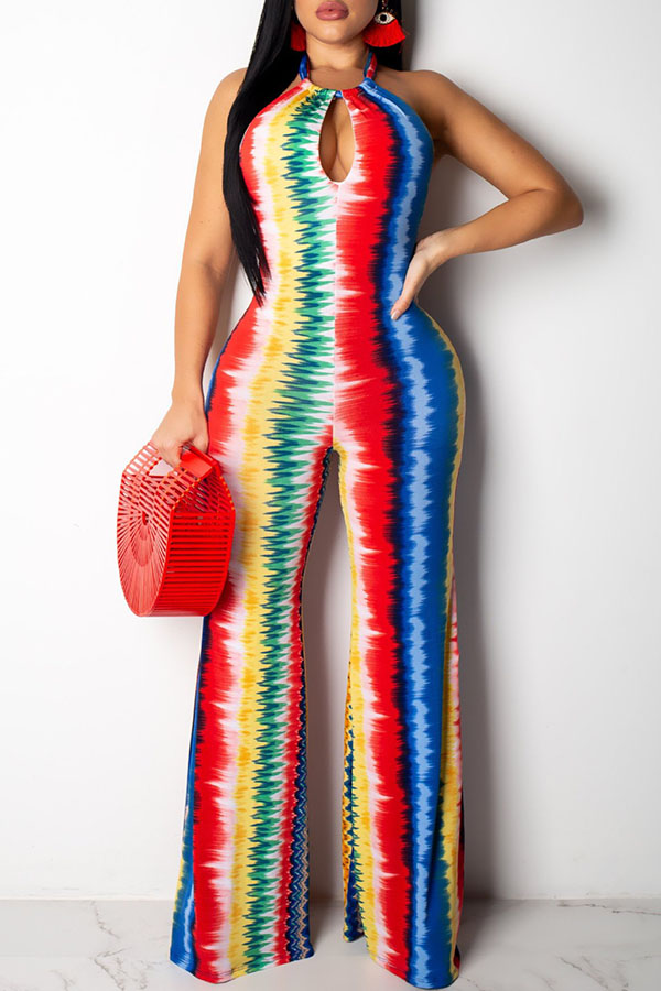 

Lovely Sexy Backless Multicolor One-piece Jumpsuit, Multi
