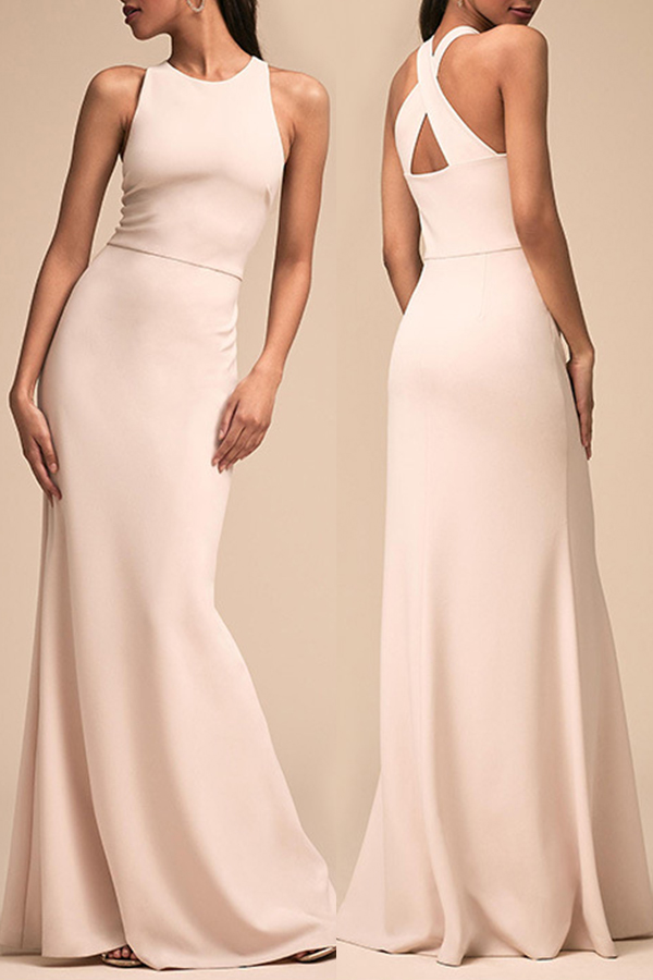 white floor length gowns