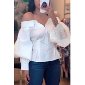 Lovely Sweet Off The Shoulder White Blouse