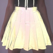 Lovely Casual Drape Design Grey Mini A Line Skirt