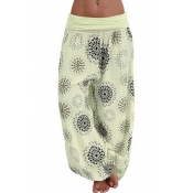 Lovely Casual Printed Yellow Loose Pants