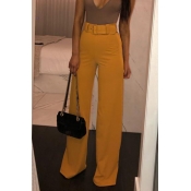 Lovely Trendy Loose Yellow Pants