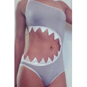 Lovely Hollow-out Grey One-piece Swimwear
