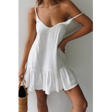 A-line V Neck Spaghetti Straps Homecoming Dress Cute Party Dress Y2282