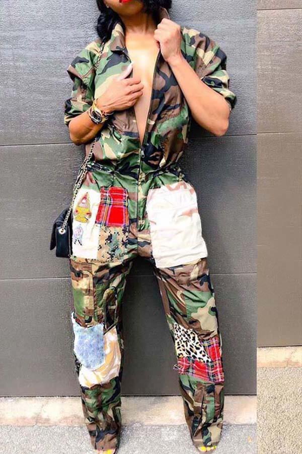 camo patchwork jumpsuit