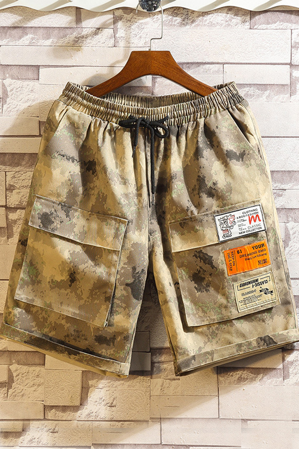 Lovely Casual Patchwork Camouflage Printed Shorts