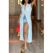 Lovely Casual Sleeveless White Blouse