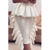 Lovely Stylish Ruffle White Skirt