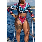 Lovely Casual Printed Multicolor Tankinis