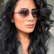 Lovely Chic Rimless Gradient Grey Sunglasses