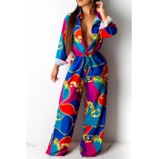 Lovely Trendy Printed Loose One-piece Jumpsuit
