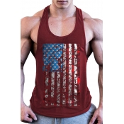 Lovely Independence Day Printed Wine Red Vest