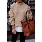 Lovely Patchwork Light Camel Sweater