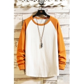 Lovely Trendy O Neck Patchwork Earthy Yellow T-shi