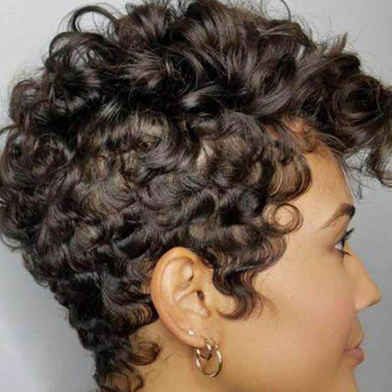 

Lovely Casual Short Curly Synthetic Black Wigs