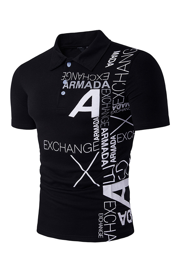 Lovely Casual Printed Black T-shirt